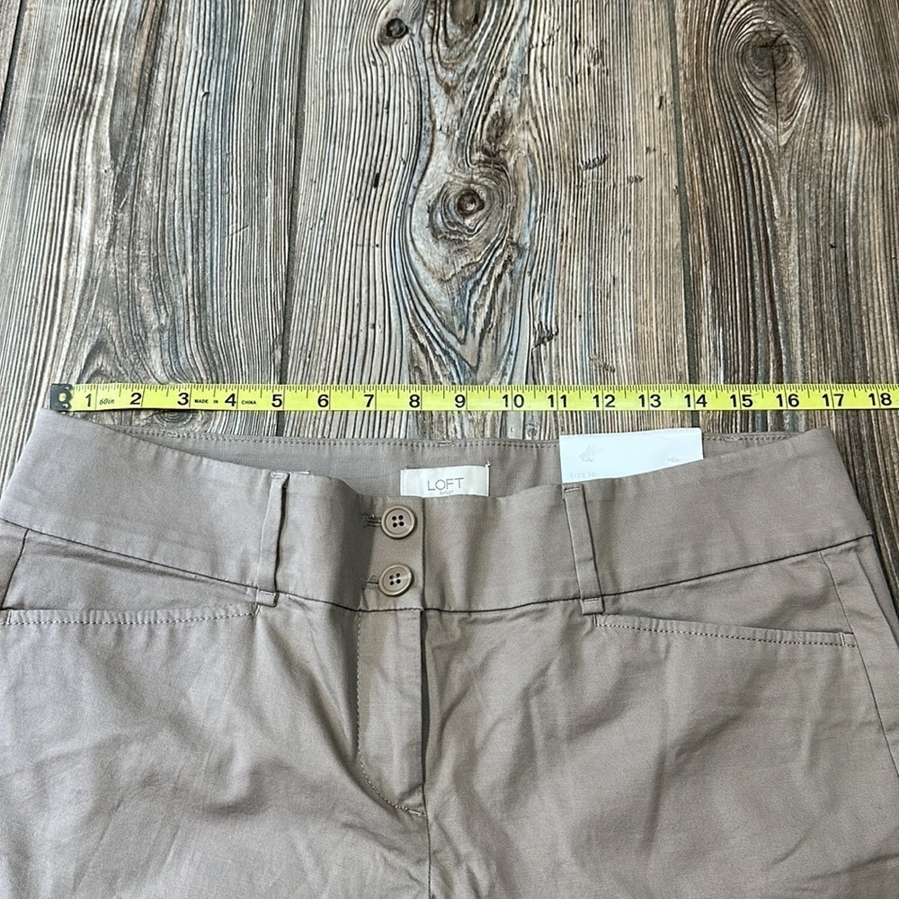 Ann Taylor Loft Original Crop Pants 10 Chino New Khaki Cropped - Picture 5 of 8